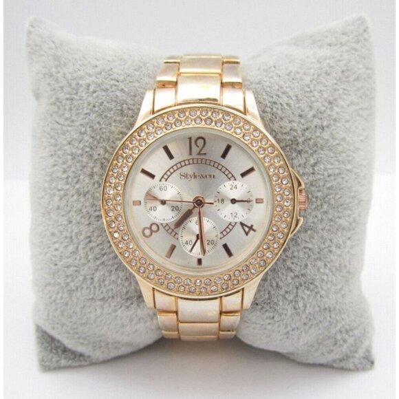 Women Style & Co Quartz WR Analog 35mm Round Watch (H390) "New Battery" - Picture 1 of 9